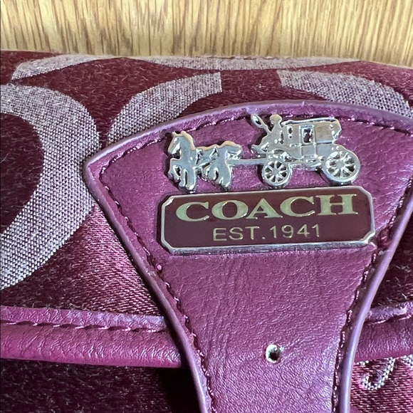 Coach Burgundy and Light Pink Backpack - Picture 3 of 10